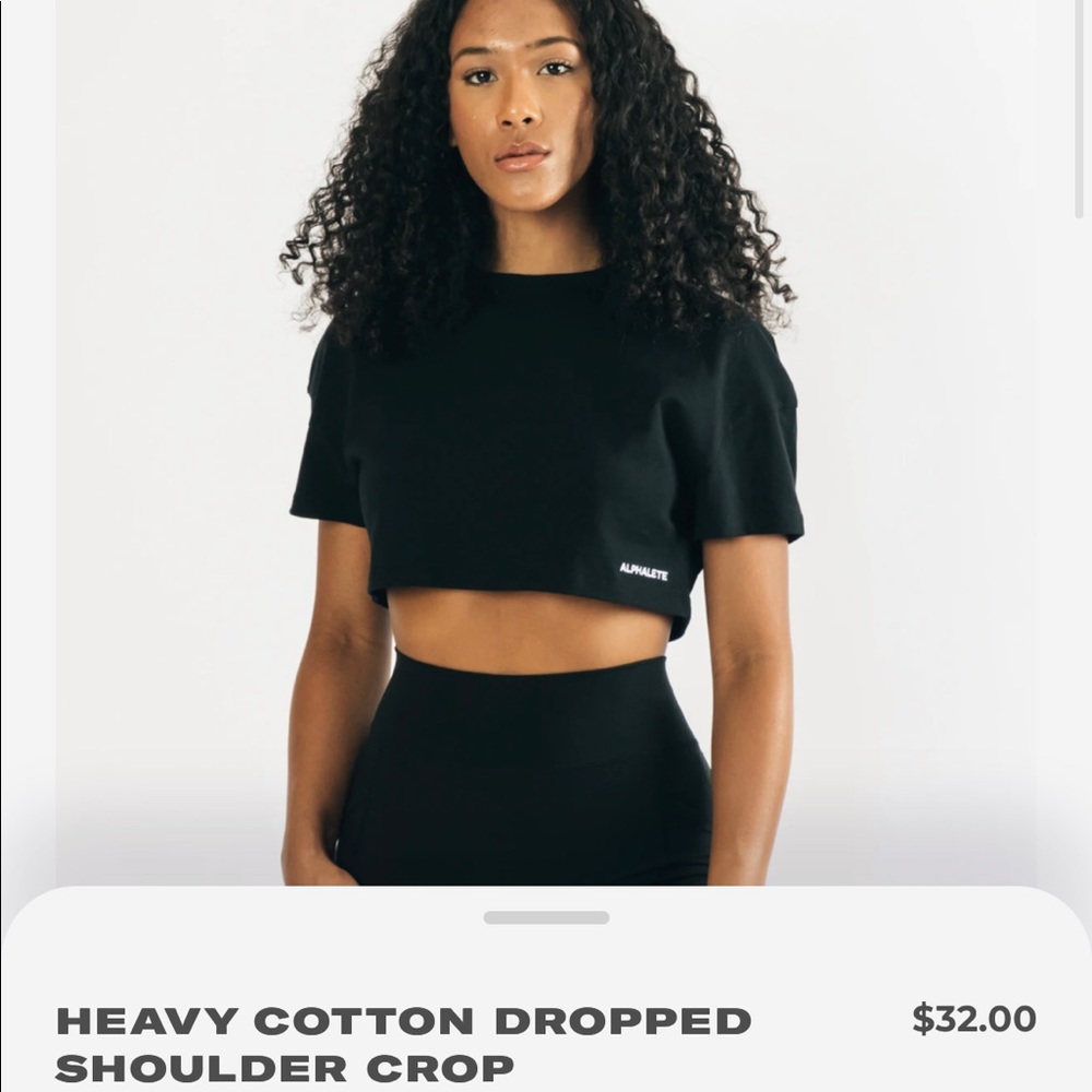 Alphalete Heavy Cotton Dropped Shoulder Crop Top